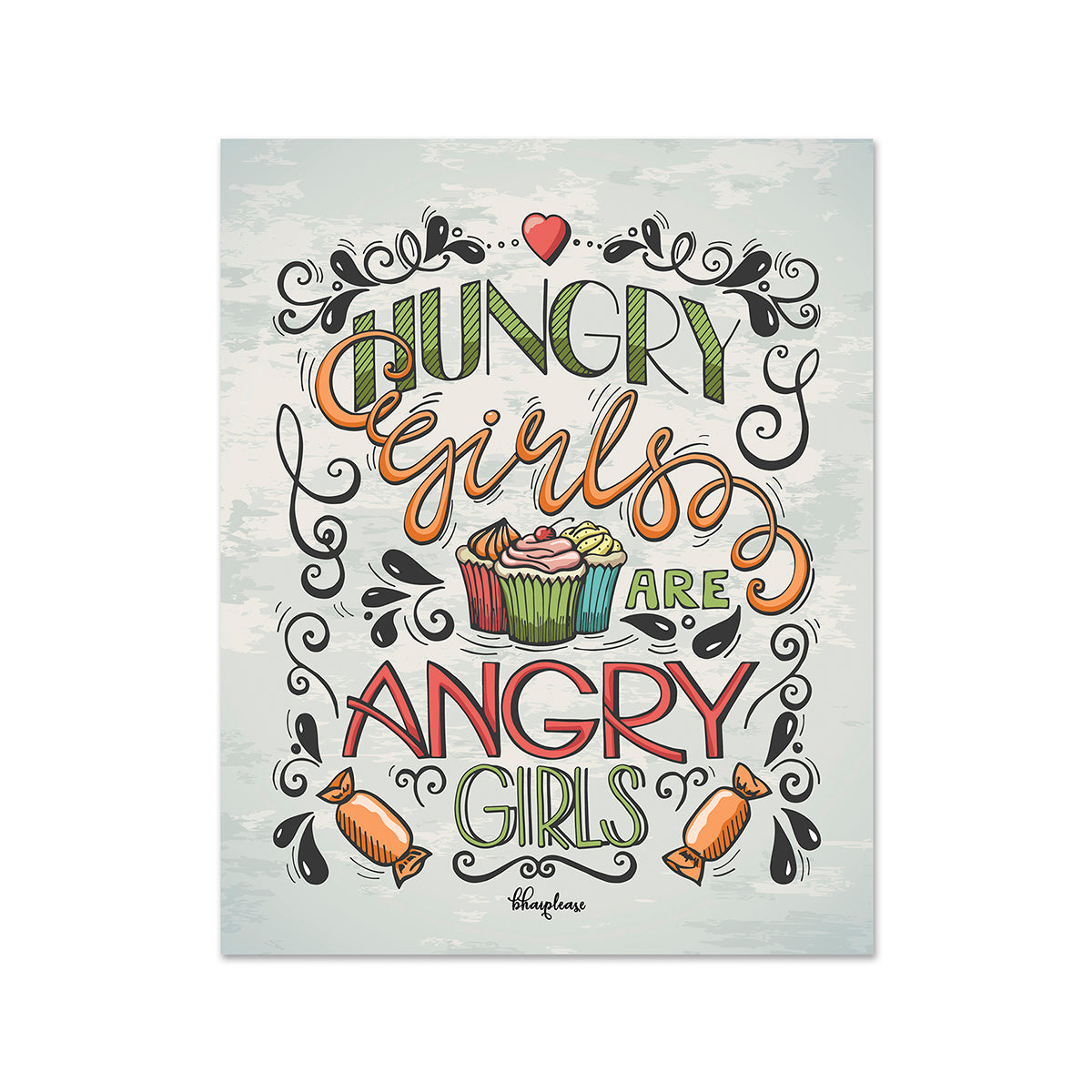 Hungry Girls are Angry Girls Wooden Fridge / Refrigerator Magnet
