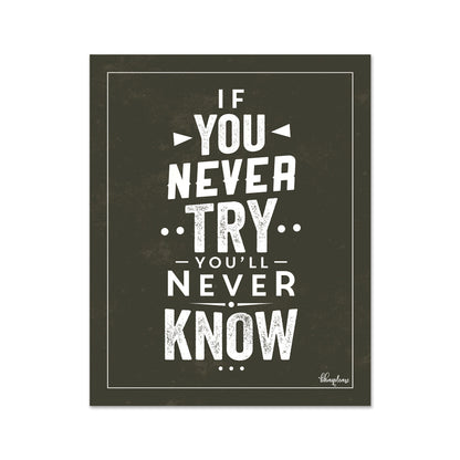 If You Never Try Motivational Fridge Magnet
