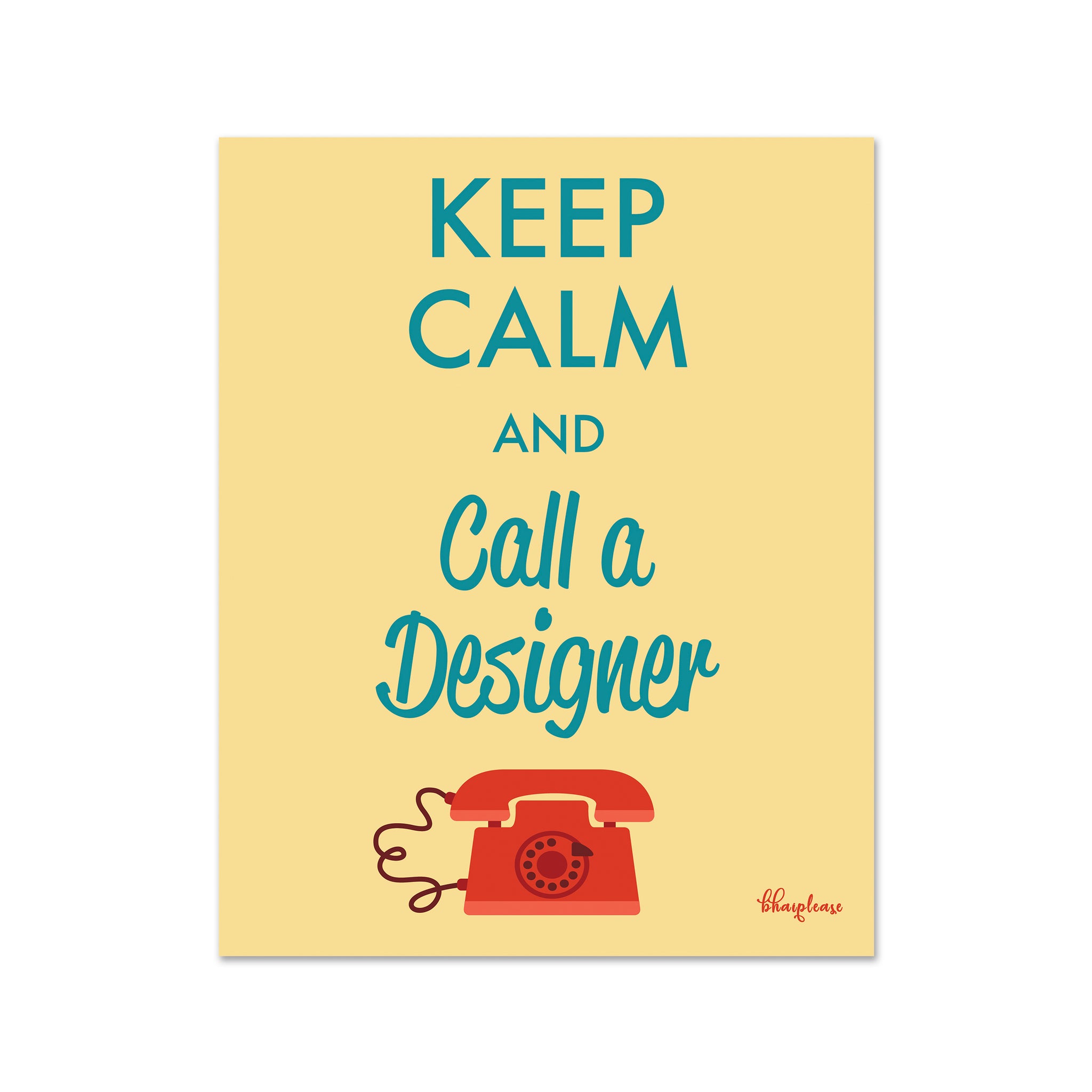 Keep Calm and Call a Designer Wooden Fridge / Refrigerator Magnet