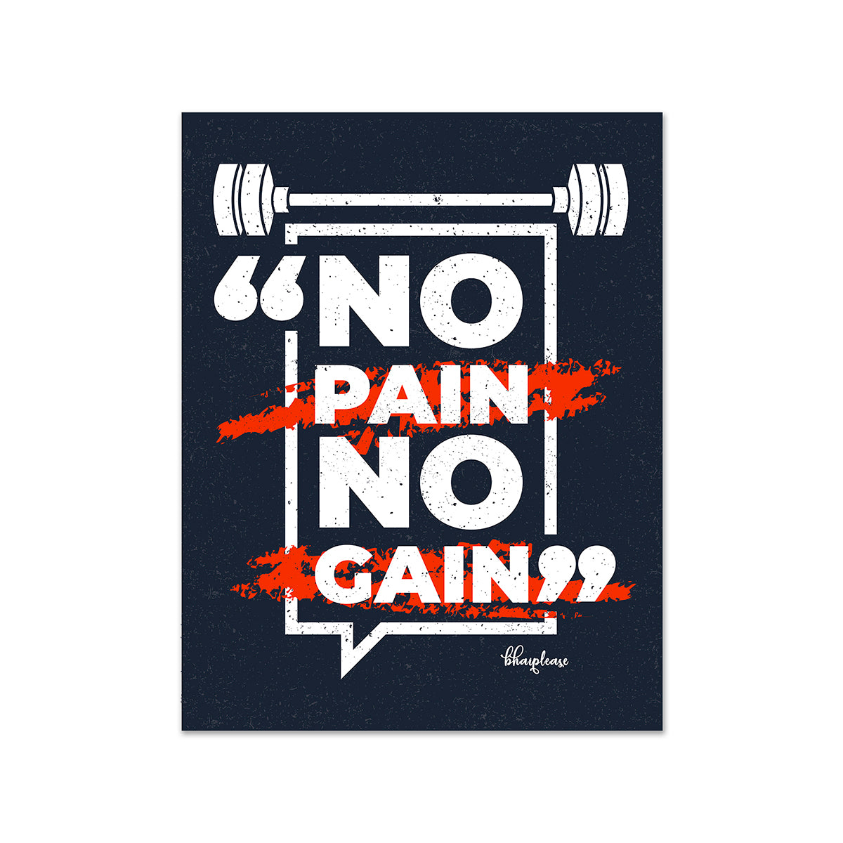 No Pain No Gain Wooden Fridge / Refrigerator Magnet