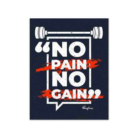No Pain No Gain Wooden Fridge / Refrigerator Magnet