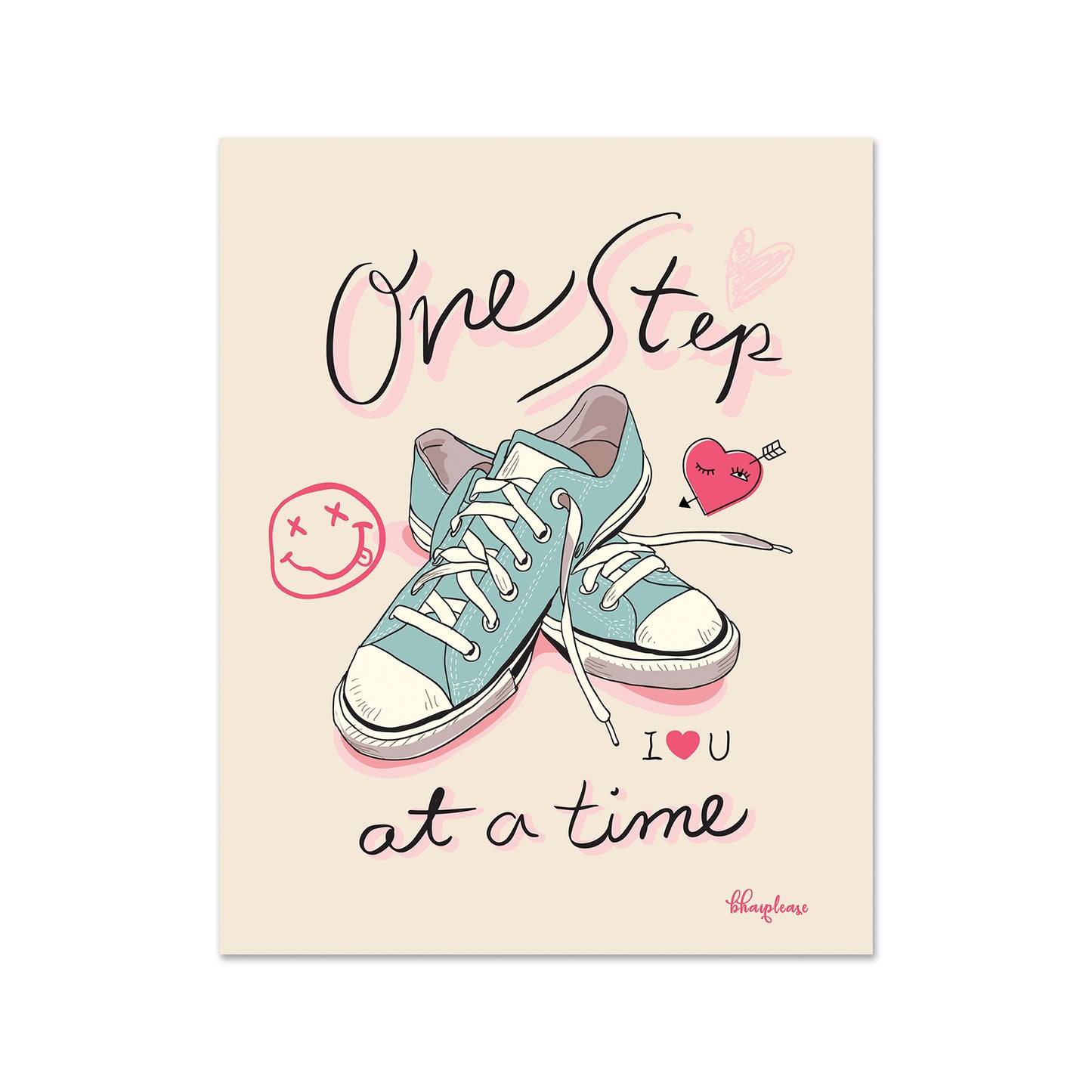 One Step at a Time Sneakers Fridge Magnet