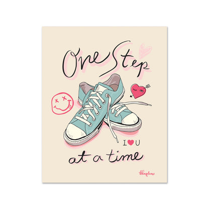 One Step at a Time Sneakers Fridge Magnet