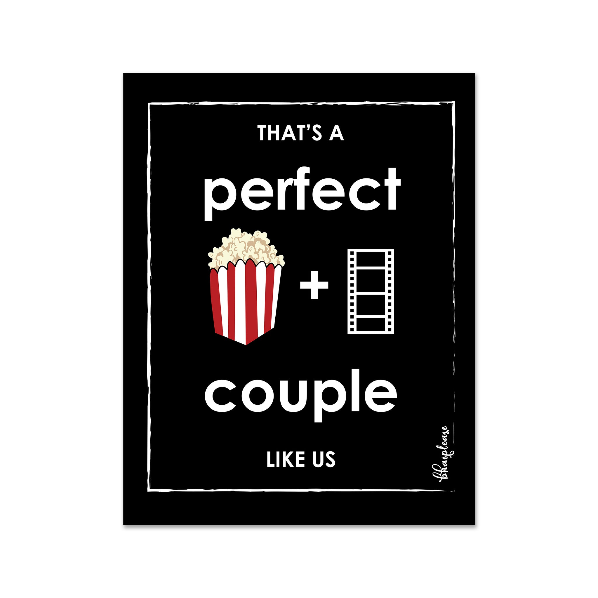 Perfect Couple (Popcorn + Movie) Wooden Fridge / Refrigerator Magnet