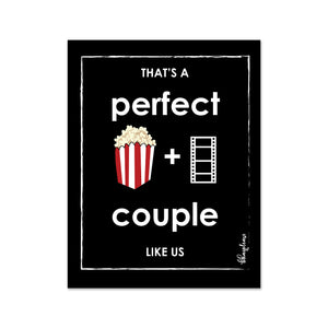 Perfect Couple (Popcorn + Movie) Wooden Fridge / Refrigerator Magnet