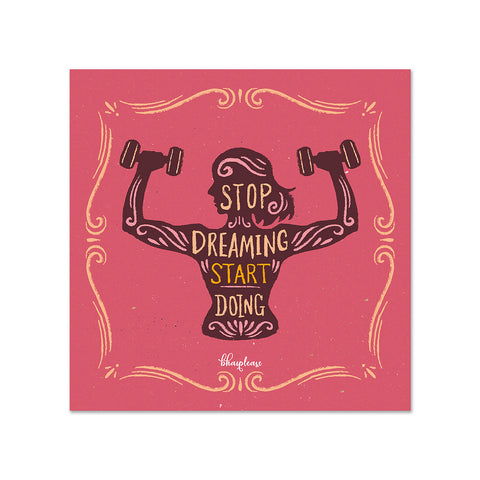 Stop Dreaming Start Doing Wooden Fridge / Refrigerator Magnet