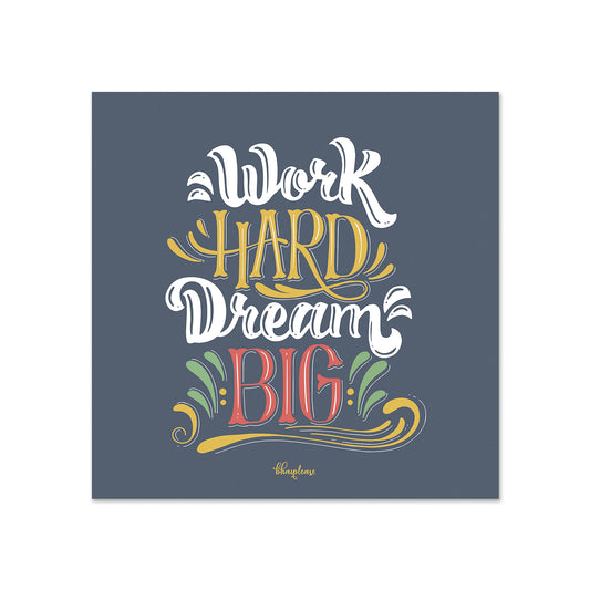 Work Hard Dream Big Wooden Fridge / Refrigerator Magnet