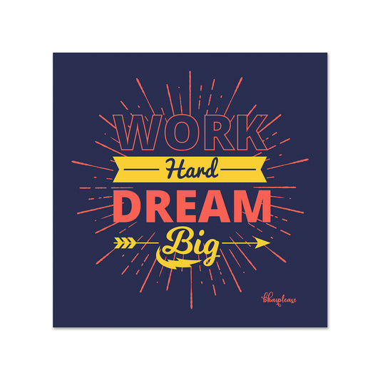 Work Hard Dream Big (2) Wooden Fridge / Refrigerator Magnet