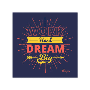 Work Hard Dream Big (2) Wooden Fridge / Refrigerator Magnet