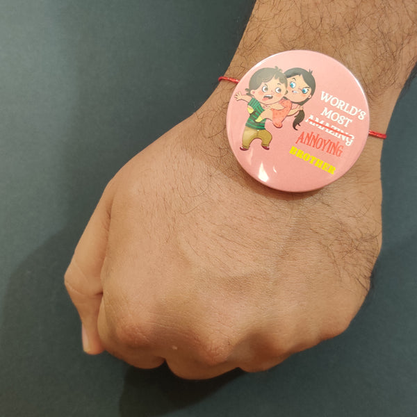 Annoying Brother Metal Rakhi with Fridge Magnet