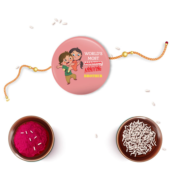 Annoying Brother Metal Rakhi with Fridge Magnet