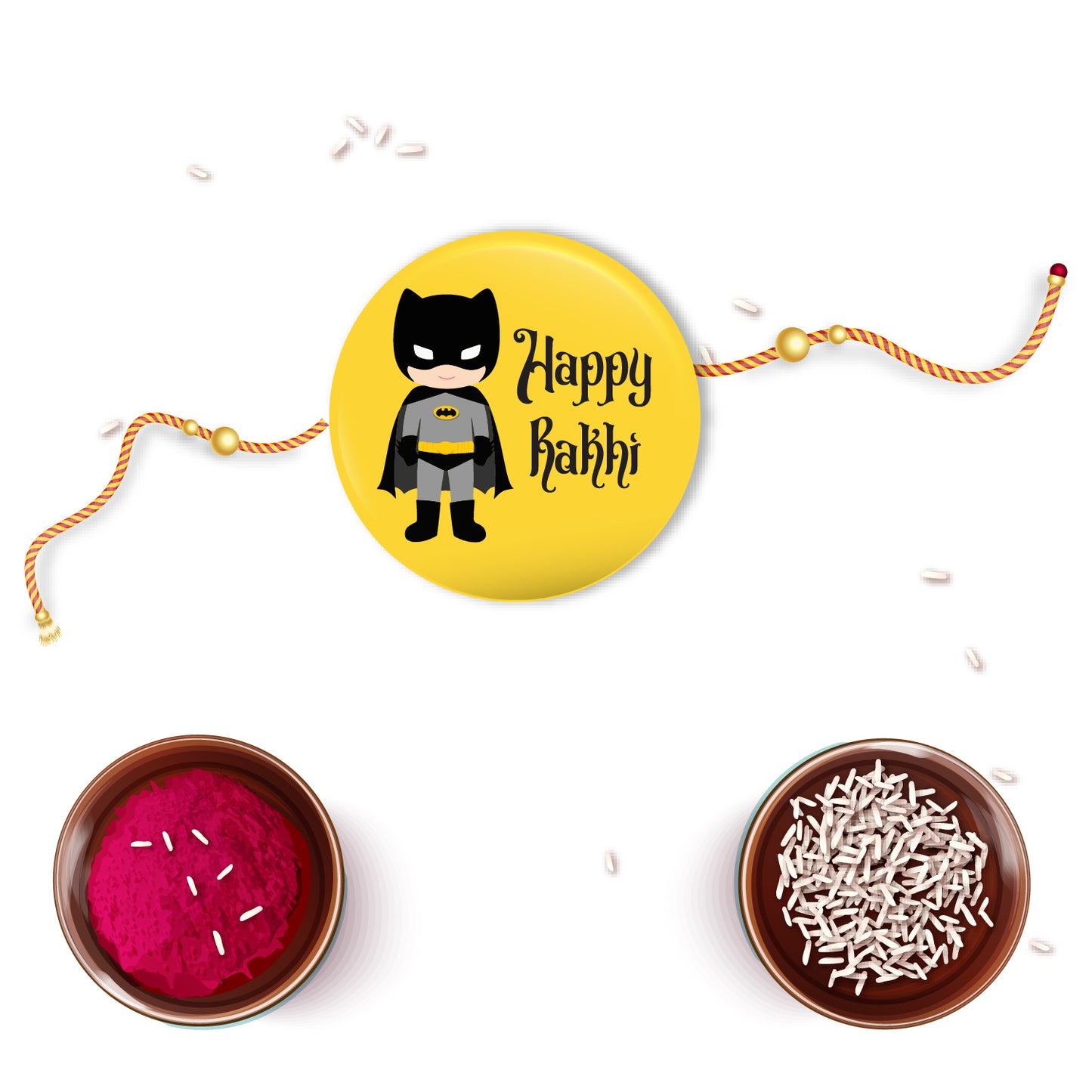 Metal Rakhi for bhai – superhero style with Batman logo and magnet