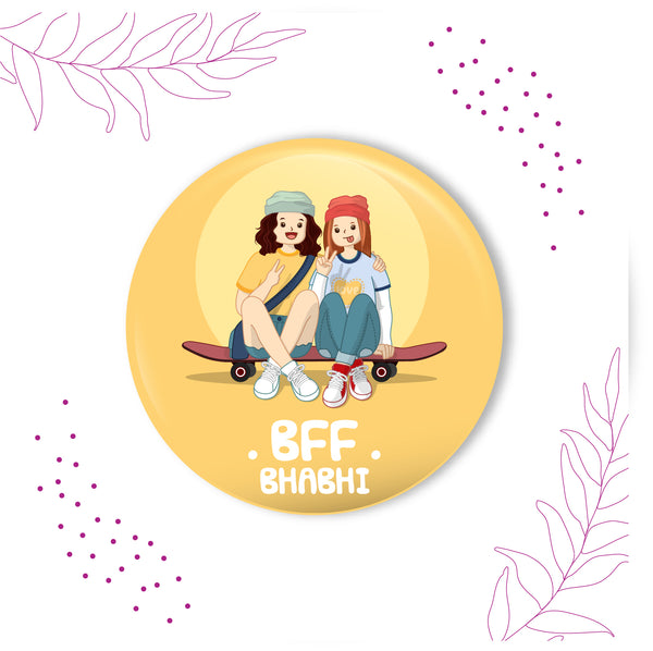 Bff Bhabhi Metal Rakhi/Lumba with Fridge Magnet