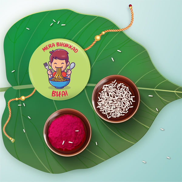 Bhukkad Bhai Metal Rakhi with Fridge Magnet