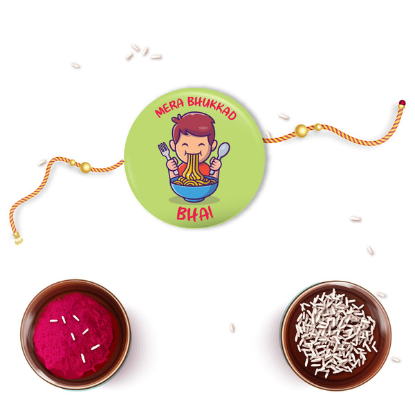 Bhukkad Bhai Metal Rakhi with Fridge Magnet