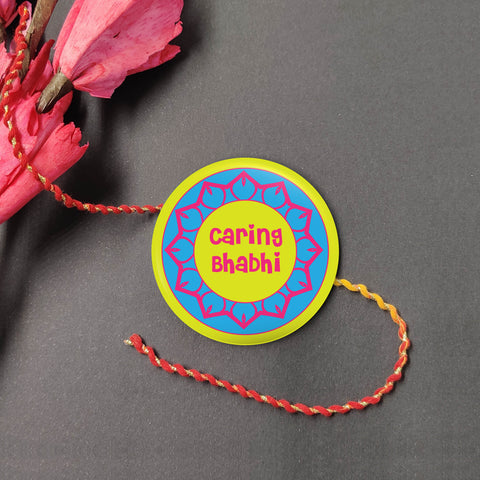 Caring Bhabhi Metal Rakhi/Lumba with Fridge Magnet