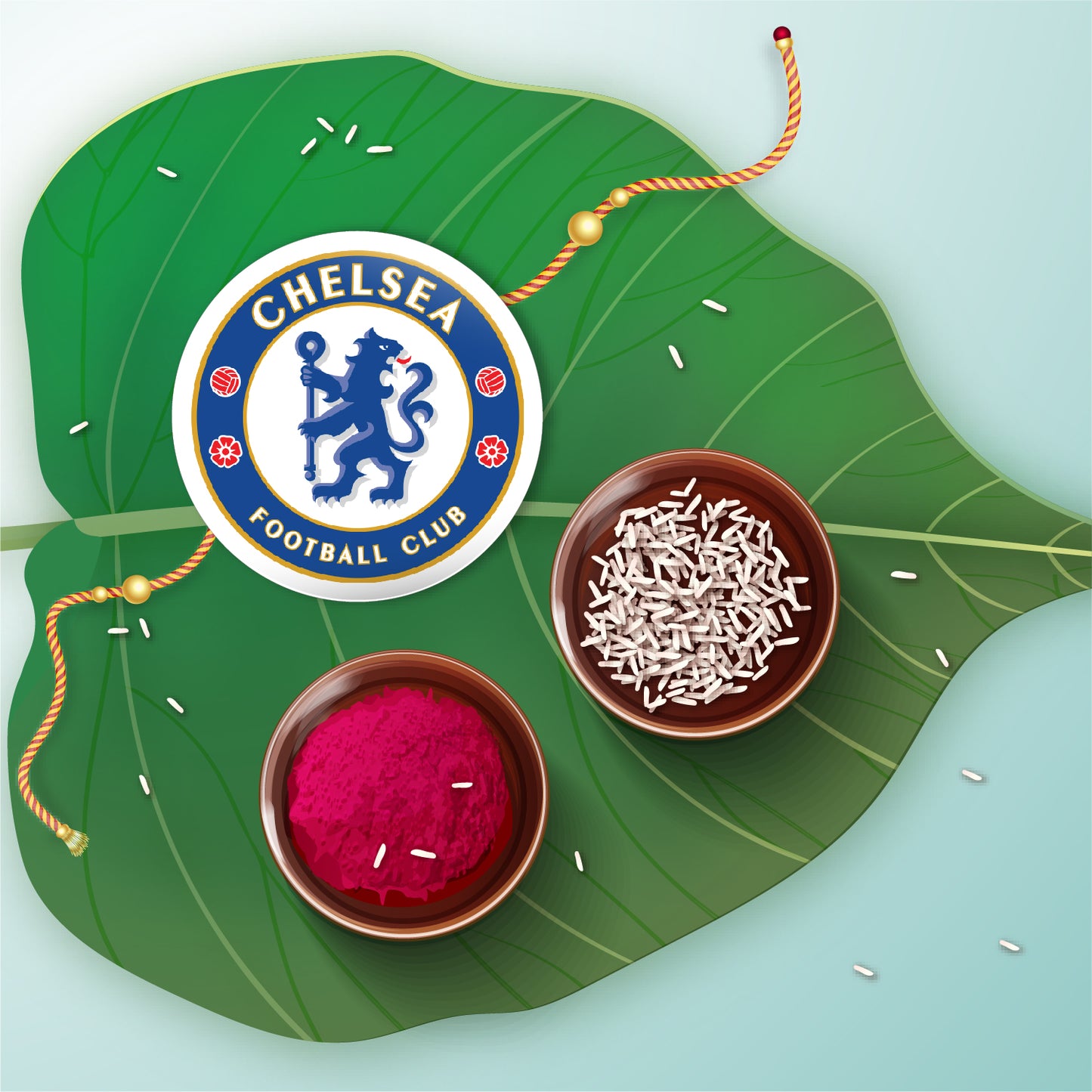 Rakhi for Chelsea FC fan – metal Rakhi and club-themed magnet