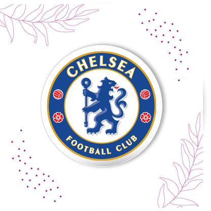 Chelsea FC Rakhi shown both on a thread and as a fridge magnet