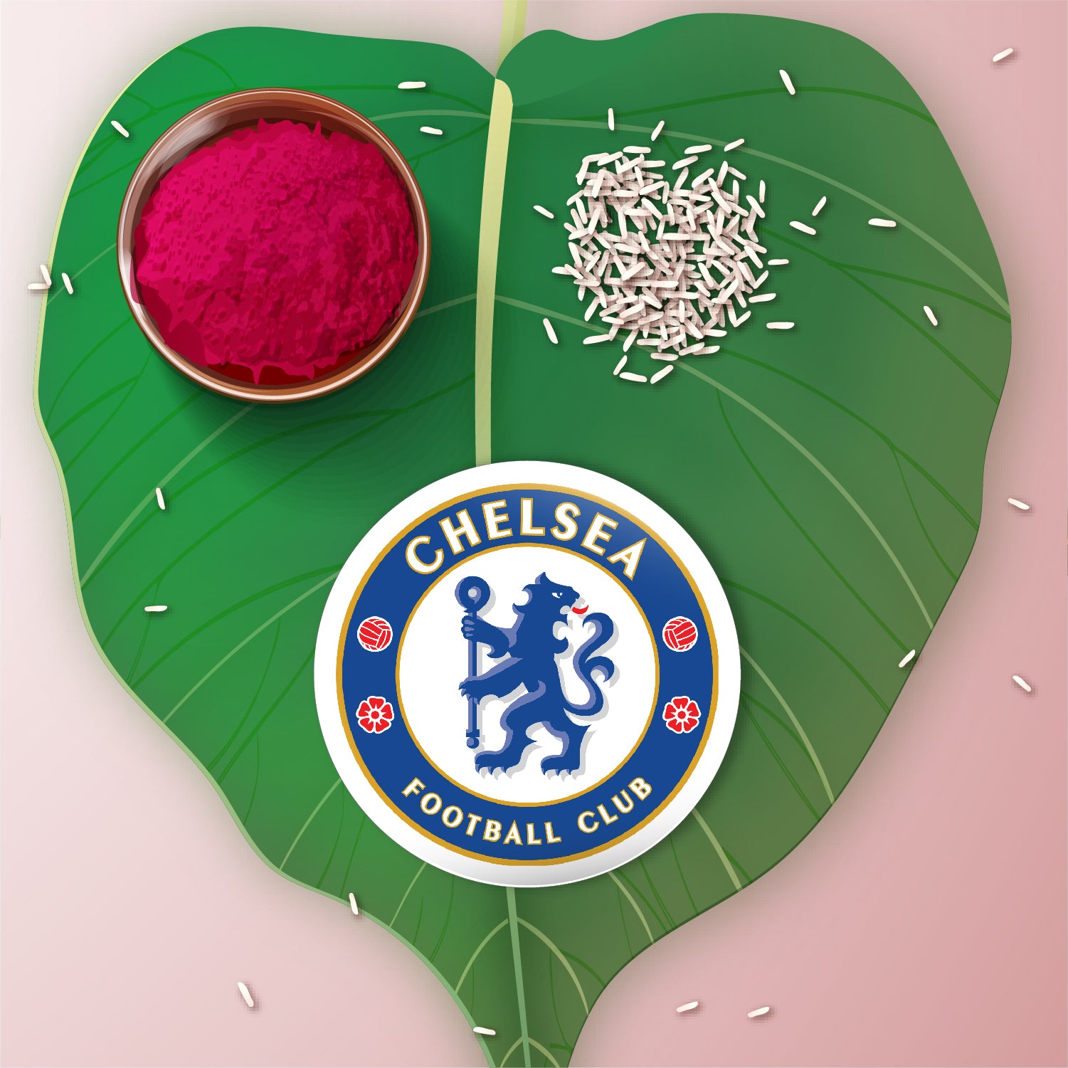 Detailed view showing the metallic finish and quality of the Chelsea FC Rakhi.