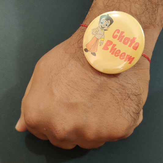 Chhota Bheem metal Rakhi with fridge magnet – cartoon Rakhi combo