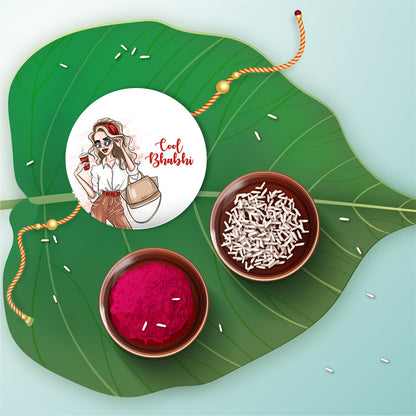 Cool Bhabhi Metal Rakhi/Lumba with Fridge Magnet