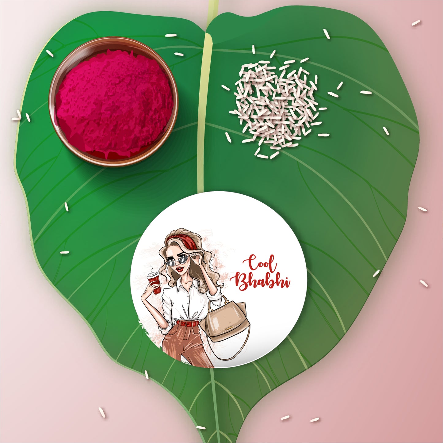 Cool Bhabhi Metal Rakhi/Lumba with Fridge Magnet