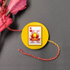 King Bhai Metal Rakhi with Fridge Magnet