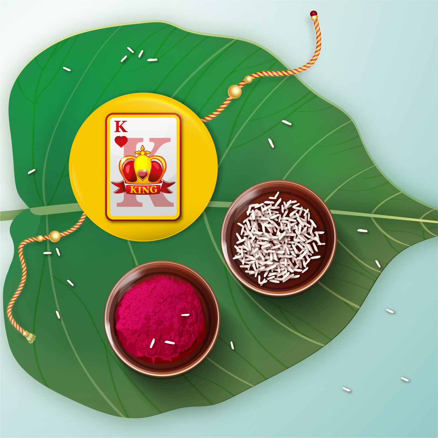 King Bhai Metal Rakhi with Fridge Magnet