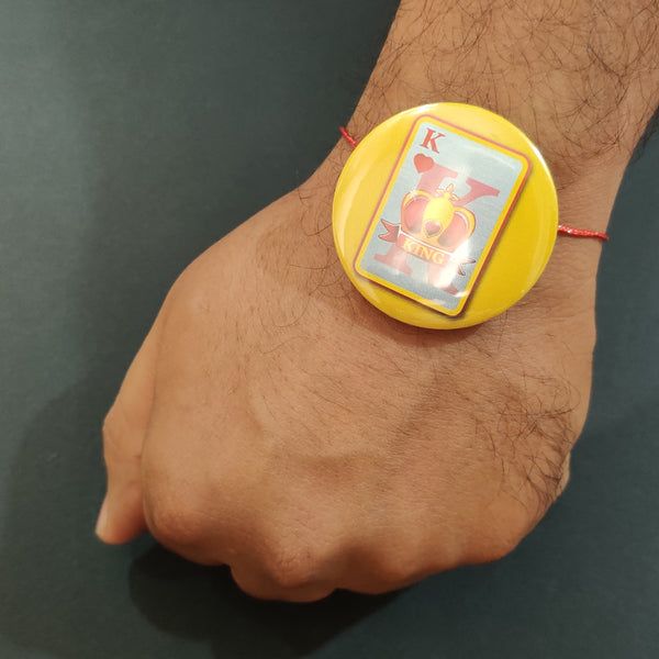King Bhai Metal Rakhi with Fridge Magnet