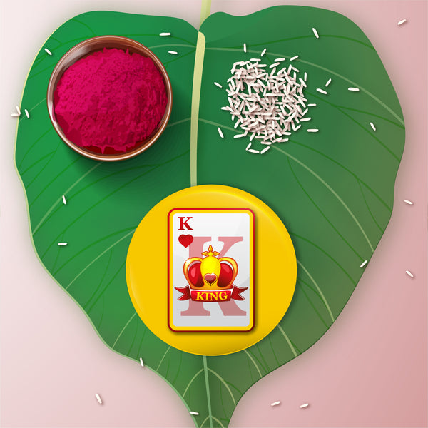 King Bhai Metal Rakhi with Fridge Magnet