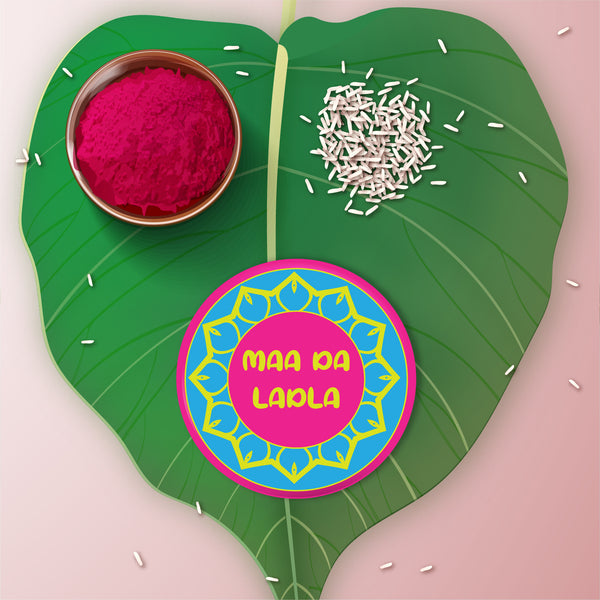 Maa Da Ladla Metal Rakhi with Fridge Magnet