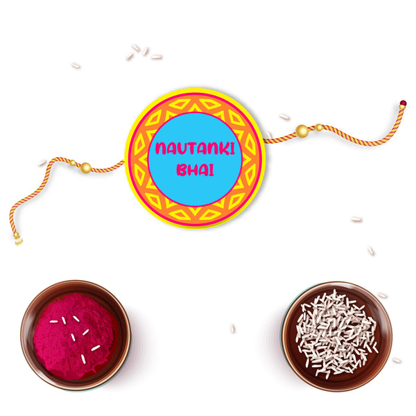 Nautanki Bhai Metal Rakhi with Fridge Magnet