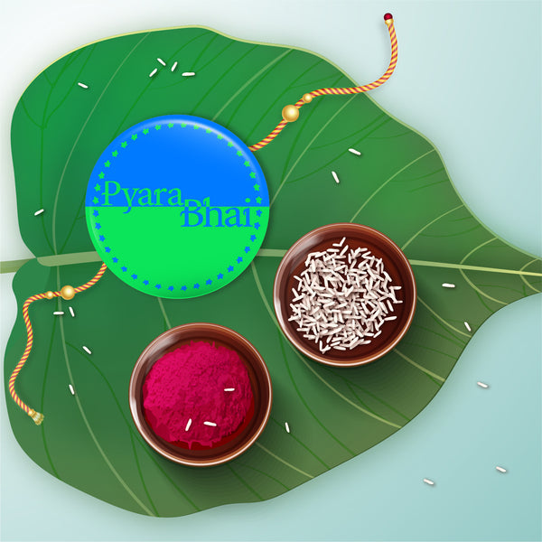 Pyara Bhai Metal Rakhi with Fridge Magnet
