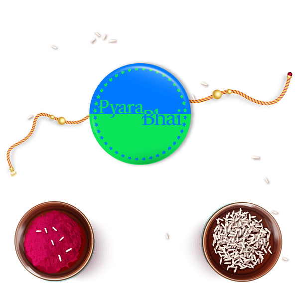 Pyara Bhai Metal Rakhi with Fridge Magnet