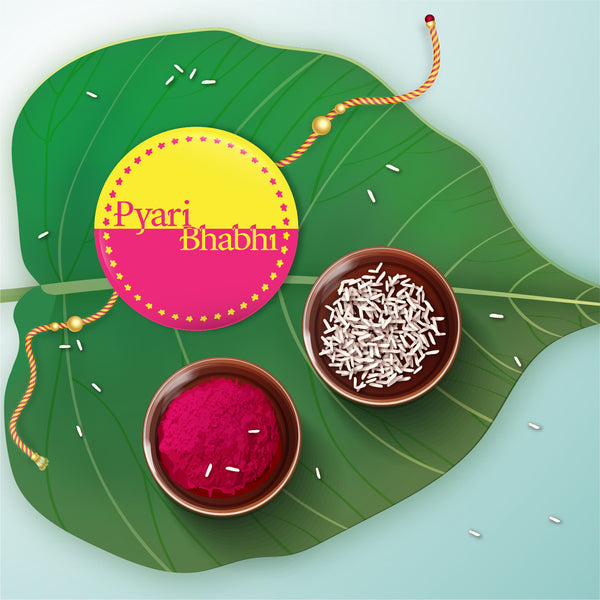 Pyari Bhabhi Metal Rakhi/Lumba with Fridge Magnet
