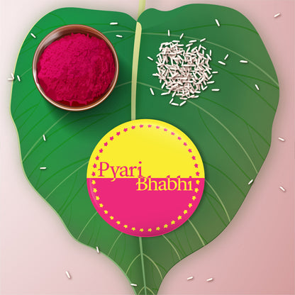 Heartwarming gift packaging for Pyari Bhabhi Metal Lumba + Fridge Magnet.