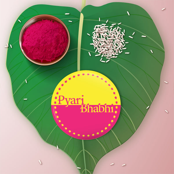 Pyari Bhabhi Metal Rakhi/Lumba with Fridge Magnet