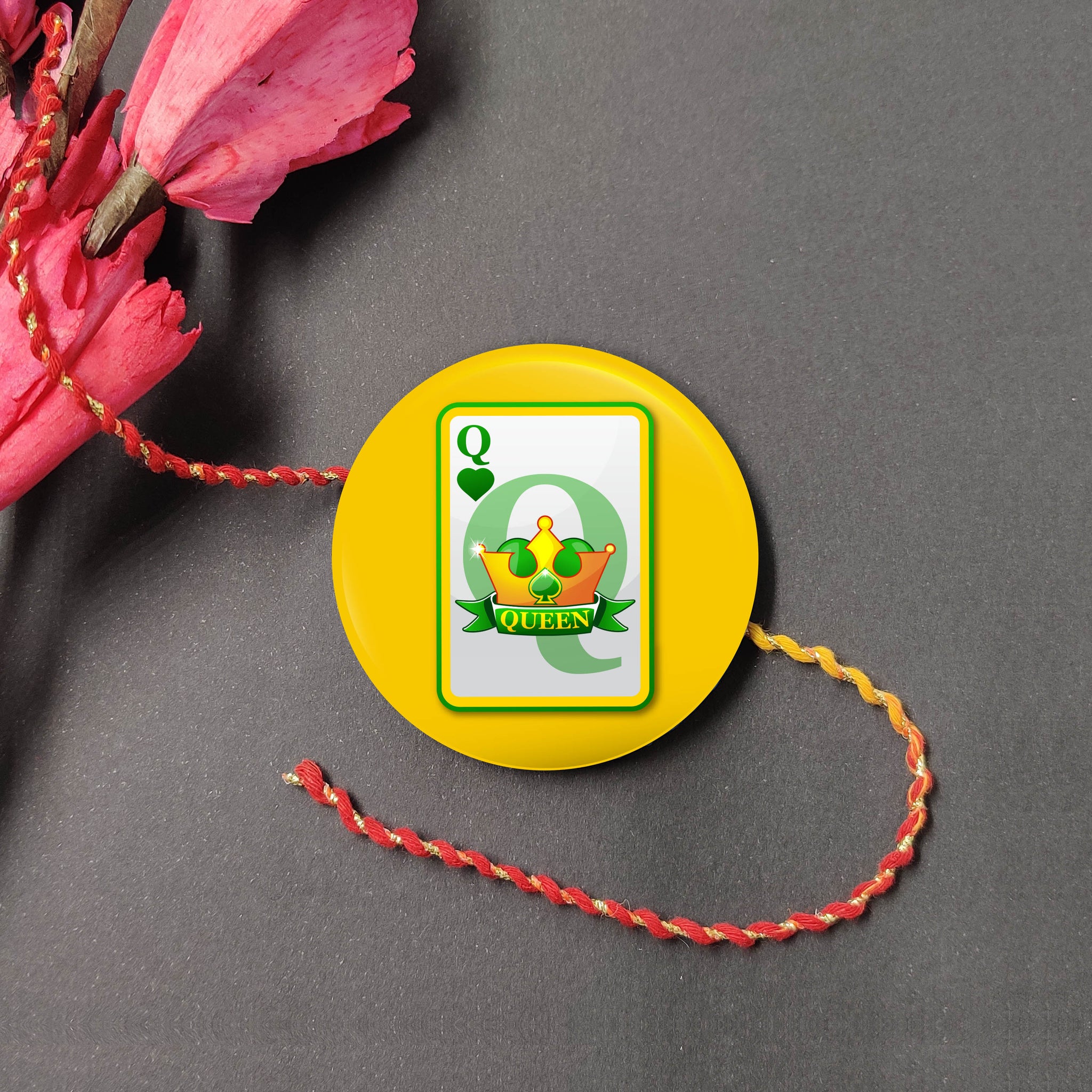 Queen Metal Rakhi/Lumba with Fridge Magnet