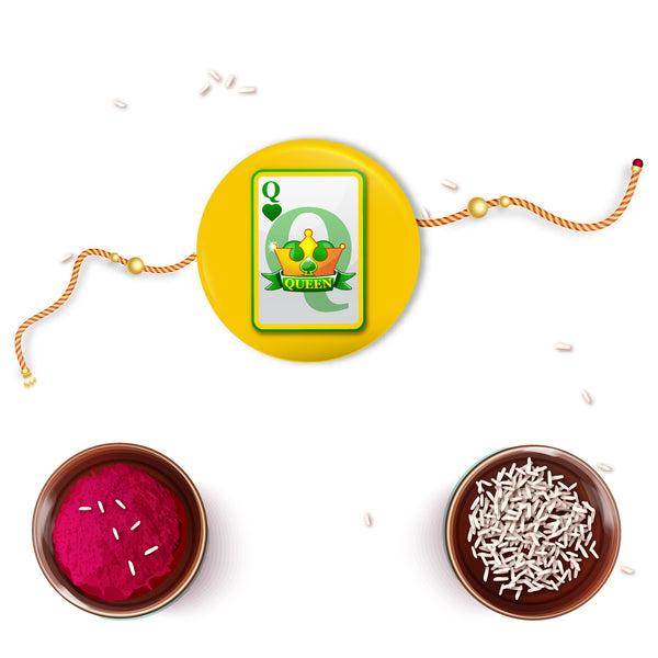 Queen Metal Rakhi/Lumba with Fridge Magnet