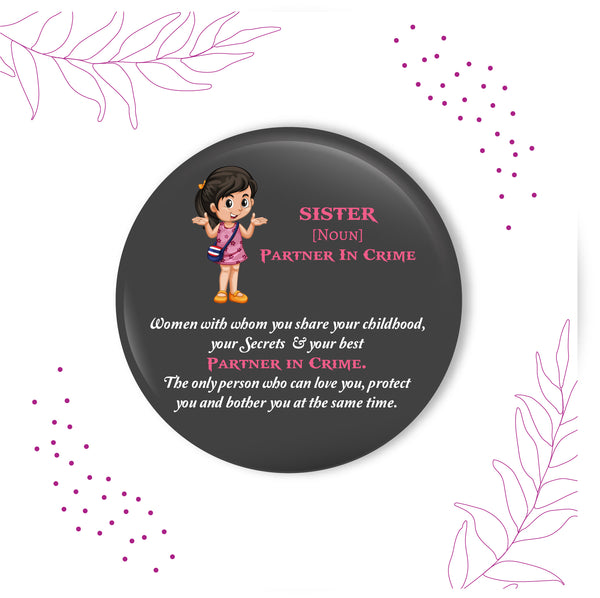 Sister Metal Rakhi/Lumba with Fridge Magnet