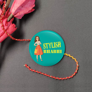 Stylish Bhabhi Metal Rakhi/Lumba with Fridge Magnet
