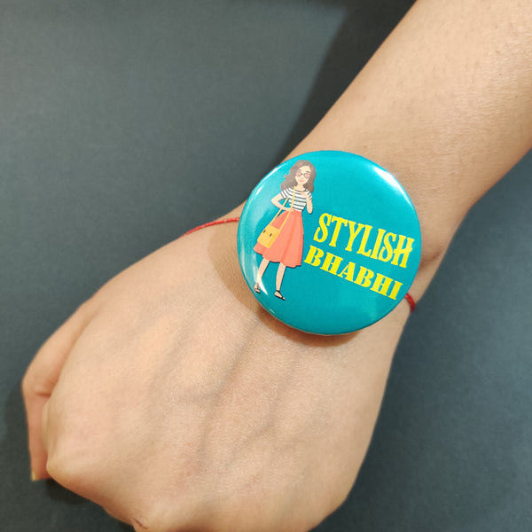 Stylish Bhabhi Metal Rakhi/Lumba with Fridge Magnet