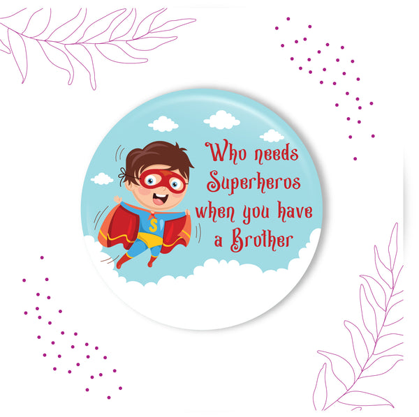 Superhero Metal Rakhi with Fridge Magnet