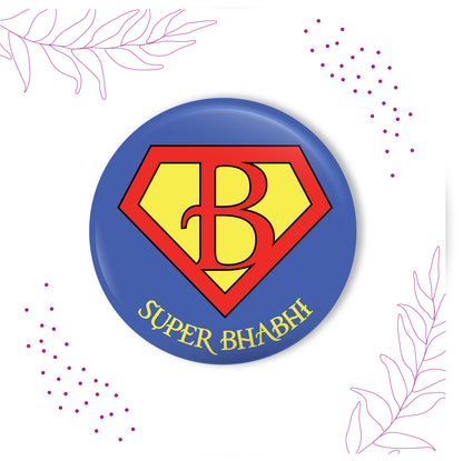 Rakhi for sister-in-law – Super Bhabhi metal Rakhi + magnet gift