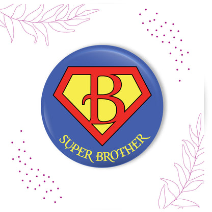 Brother proudly wearing Super Brother Metal Rakhi on his wrist.