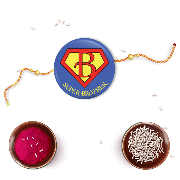 Super Brother Metal Rakhi with Fridge Magnet