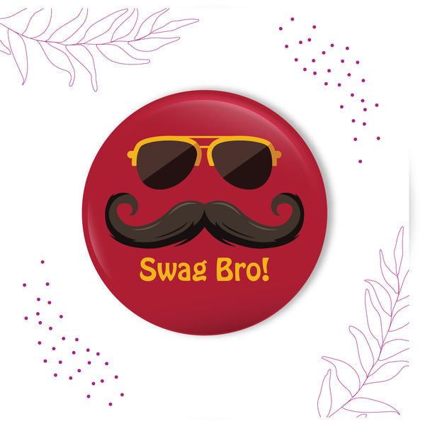 Swag Bro Metal Rakhi with Fridge Magnet
