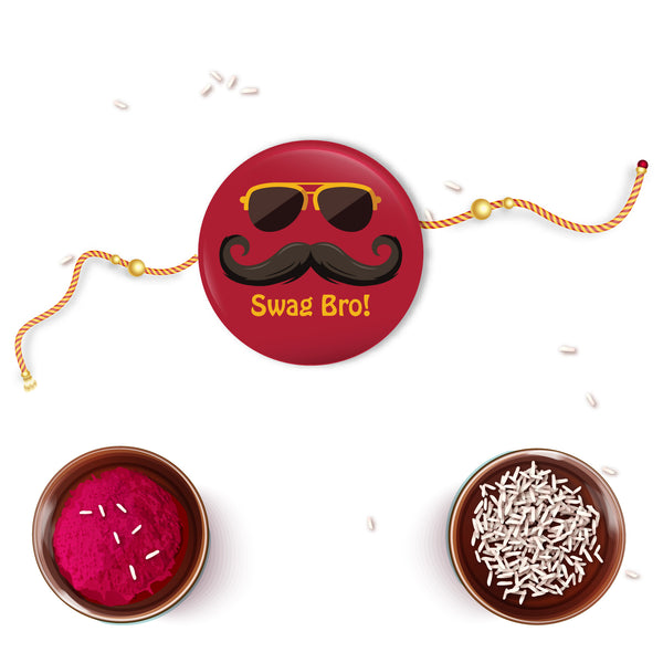 Swag Bro Metal Rakhi with Fridge Magnet