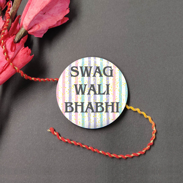 Swag Wali Bhabhi Metal Rakhi/Lumba with Fridge Magnet