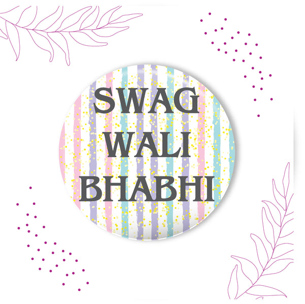 Swag Wali Bhabhi Metal Rakhi/Lumba with Fridge Magnet